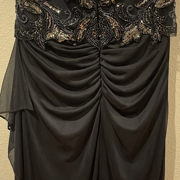 XSCAPE Long Beaded Top Sheer Matte Jersey Skirt Dress - Picture 13 of 15